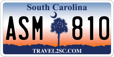 SC license plate ASM810