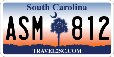 SC license plate ASM812
