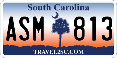 SC license plate ASM813