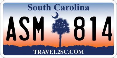 SC license plate ASM814