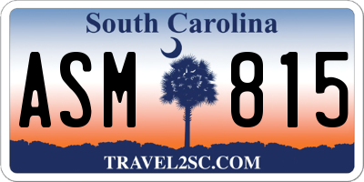 SC license plate ASM815