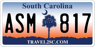 SC license plate ASM817