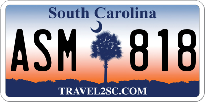 SC license plate ASM818