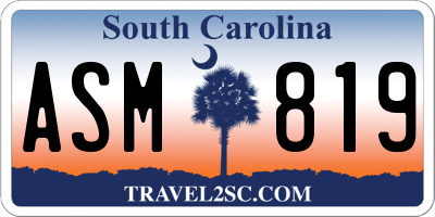 SC license plate ASM819