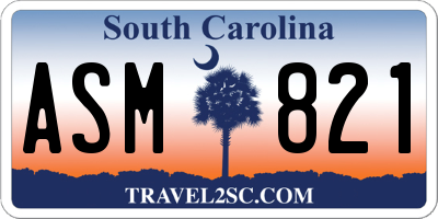 SC license plate ASM821
