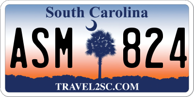 SC license plate ASM824