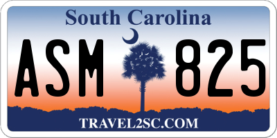 SC license plate ASM825