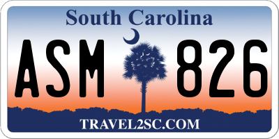 SC license plate ASM826