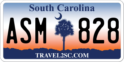 SC license plate ASM828