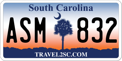SC license plate ASM832