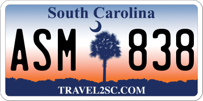 SC license plate ASM838
