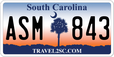 SC license plate ASM843