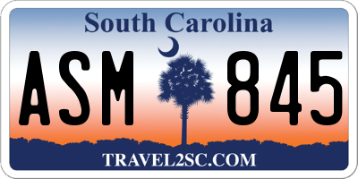 SC license plate ASM845