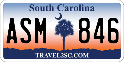 SC license plate ASM846