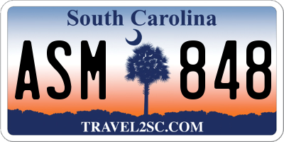SC license plate ASM848