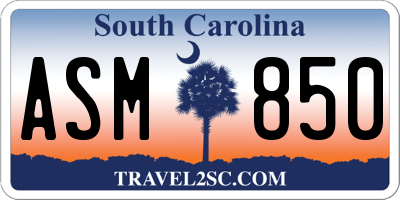 SC license plate ASM850