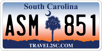 SC license plate ASM851