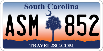 SC license plate ASM852
