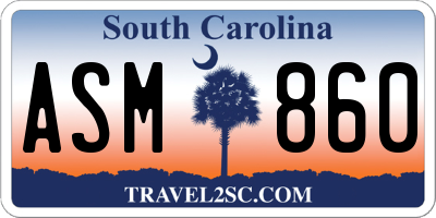 SC license plate ASM860