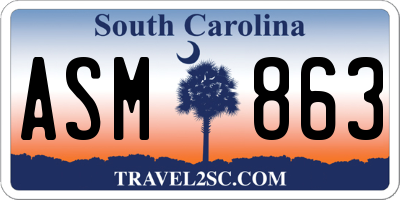 SC license plate ASM863