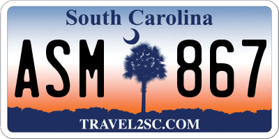 SC license plate ASM867