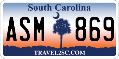 SC license plate ASM869