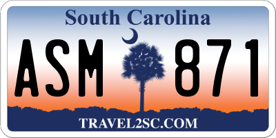 SC license plate ASM871