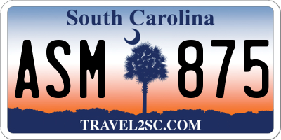 SC license plate ASM875