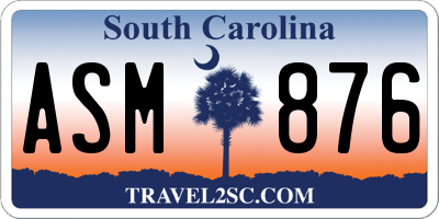 SC license plate ASM876