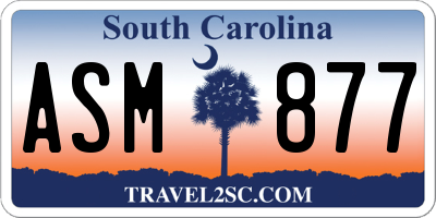 SC license plate ASM877
