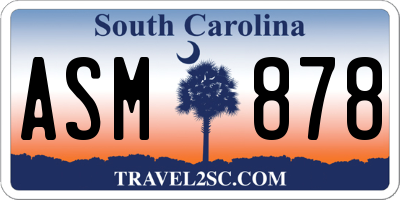 SC license plate ASM878