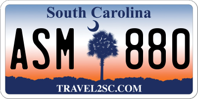 SC license plate ASM880