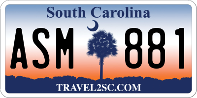 SC license plate ASM881