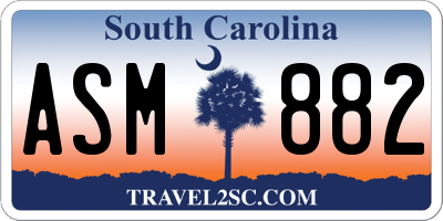 SC license plate ASM882