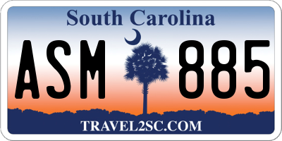 SC license plate ASM885
