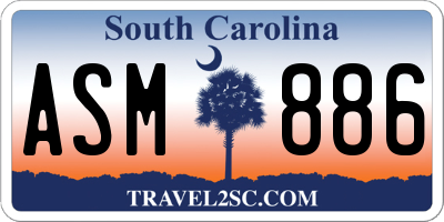 SC license plate ASM886