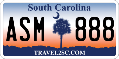 SC license plate ASM888
