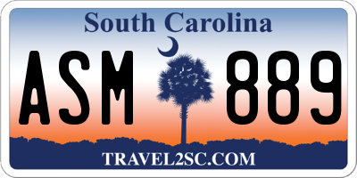 SC license plate ASM889