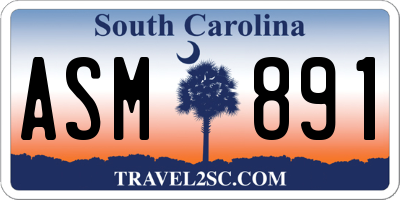 SC license plate ASM891