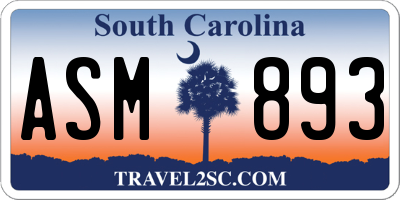 SC license plate ASM893