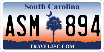SC license plate ASM894