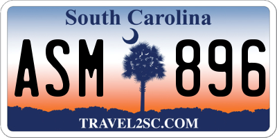 SC license plate ASM896