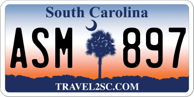 SC license plate ASM897