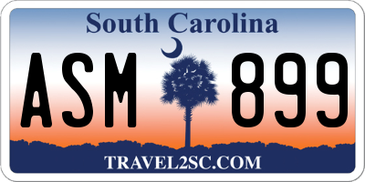 SC license plate ASM899