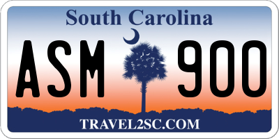 SC license plate ASM900
