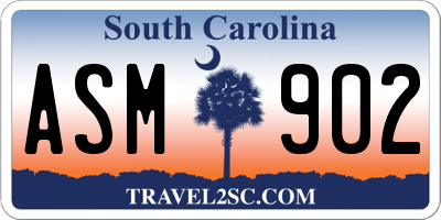 SC license plate ASM902