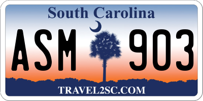 SC license plate ASM903