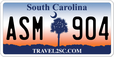 SC license plate ASM904