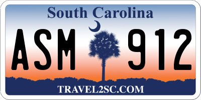 SC license plate ASM912