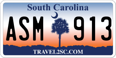 SC license plate ASM913